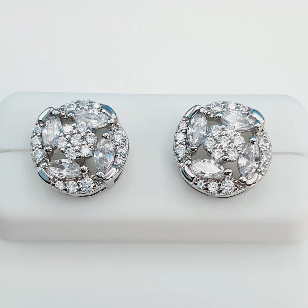 "925 Sterling Silver Cubic Zirconia Earrings, U19254814